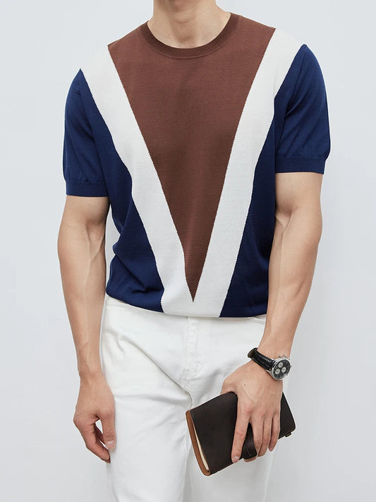 Camiseta para hombre mezcla acetato diseño geométrico moderno - Iván