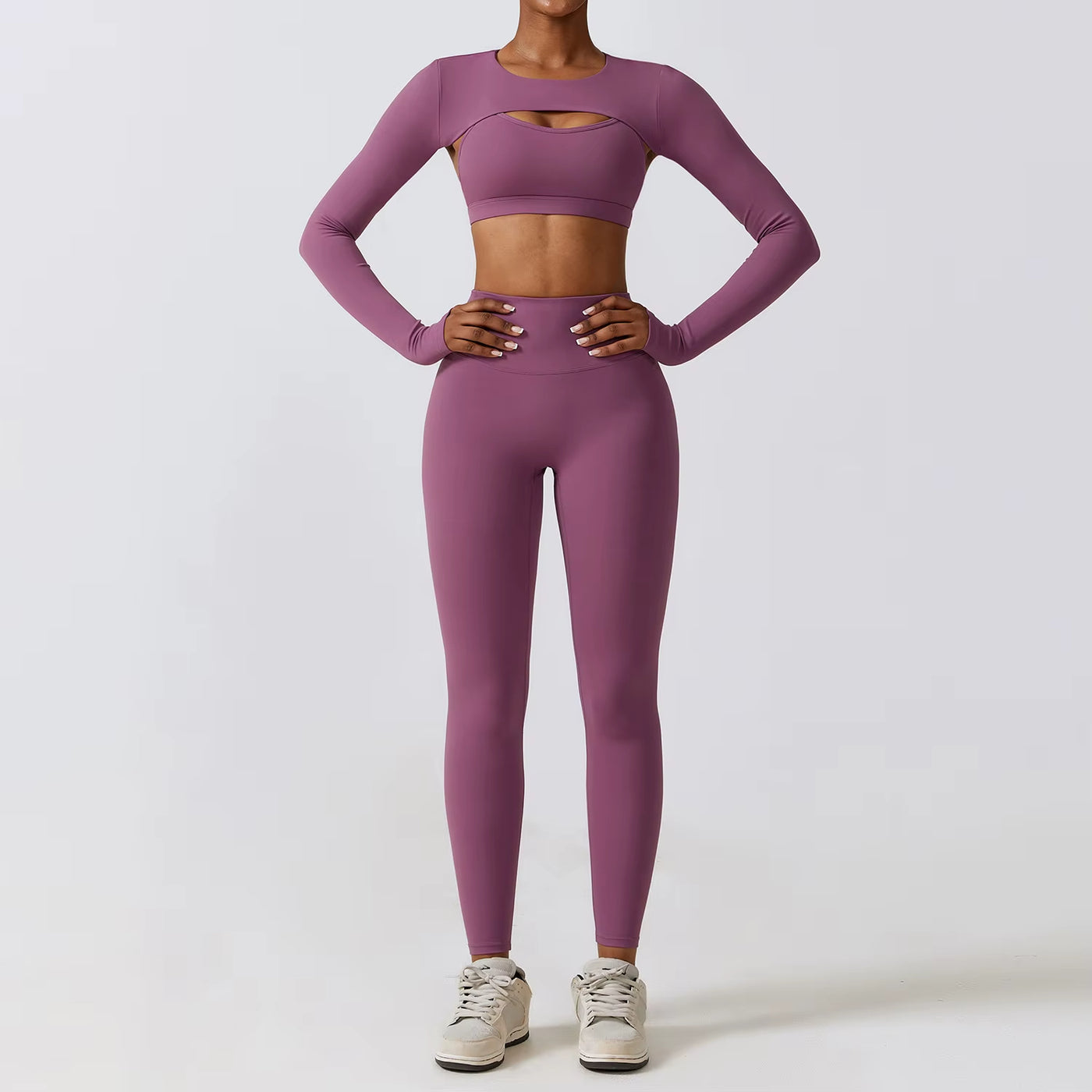 Conjunto deportivo para mujer licra compresiva diseño cut-out - Amanda