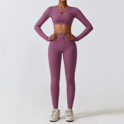 Conjunto deportivo para mujer licra compresiva diseño cut-out - Amanda