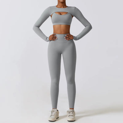 Conjunto deportivo para mujer licra compresiva diseño cut-out - Amanda