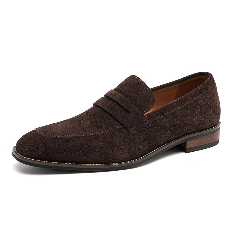 Mocasines hombre cuero gamuza estilo clásico marrón - Lancaster