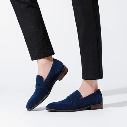 Mocasines hombre cuero gamuza estilo clásico marrón - Lancaster