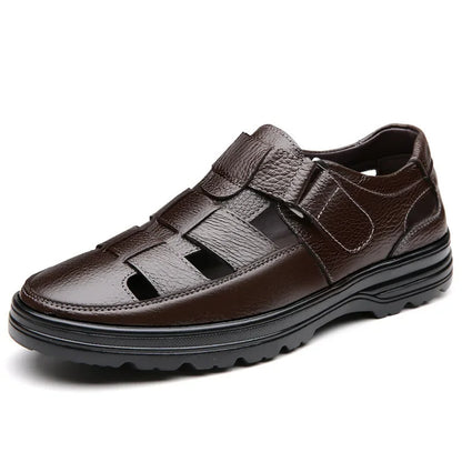 Zapatos calados hombre cuero transpirable negro clásico - Velmar