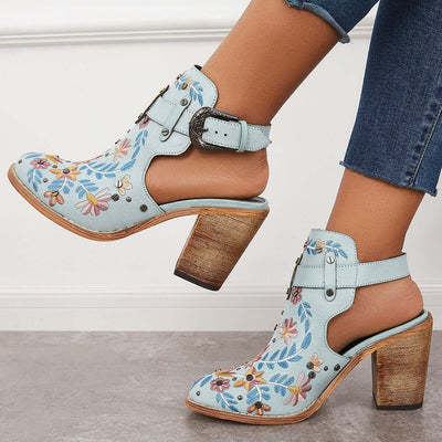 Nina - Zapatos Broderie Florale