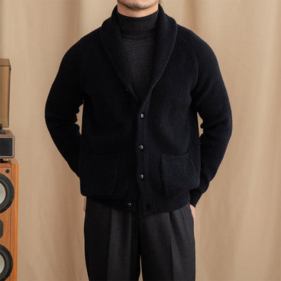 Cardigan elegante de punto para hombre con solapa clasica - Davide