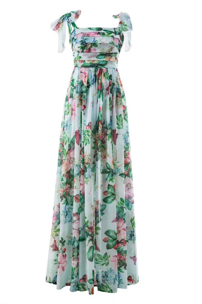 Dinara - maxi vestido estampado con tirantes