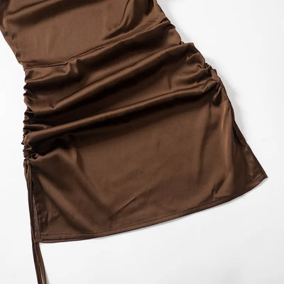 Marbella - Minivestido bodycon asimétrico con fruncidos