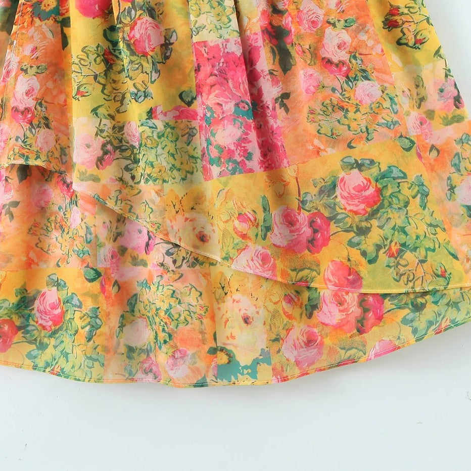 Felicity - Vestido camisola fluido con estampado floral acuarela