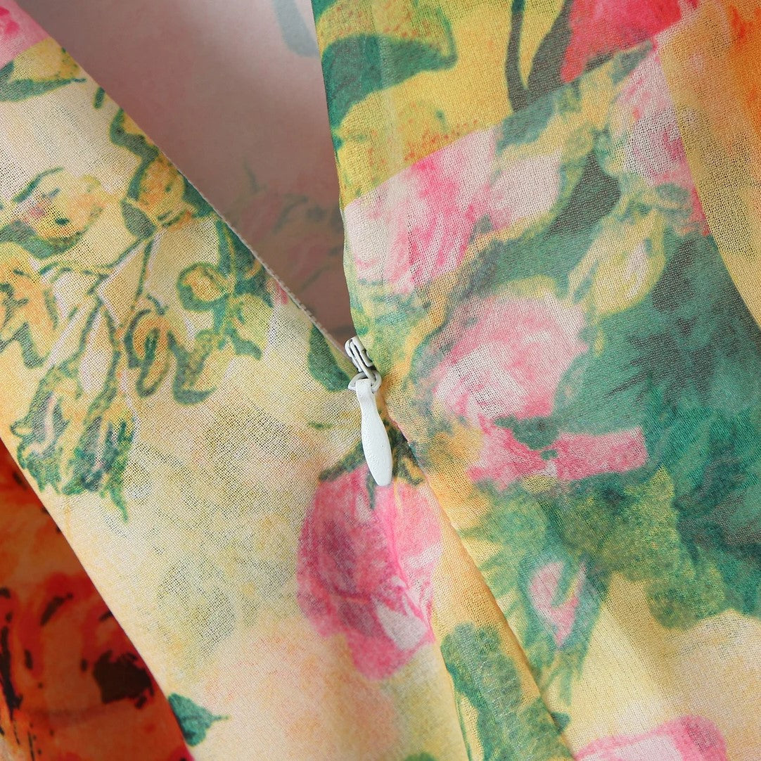 Felicity - Vestido camisola fluido con estampado floral acuarela