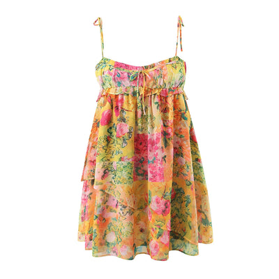 Felicity - Vestido camisola fluido con estampado floral acuarela