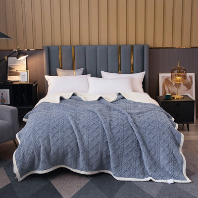 Manta térmica doble capa efecto lana suave