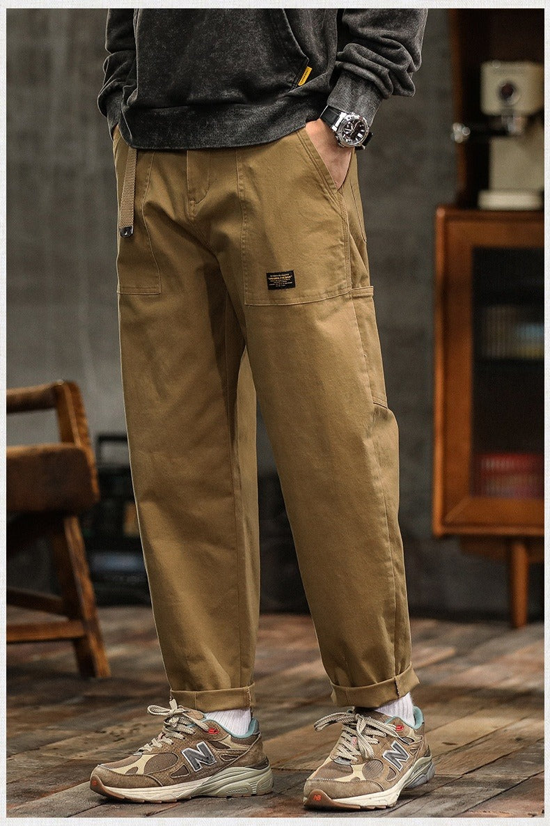 Pantalón casual hombre algodón resistente estilo cargo recto - Marcos