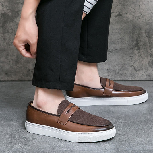 Mocasines hombre casuales cuero marrón estilo británico - Camden