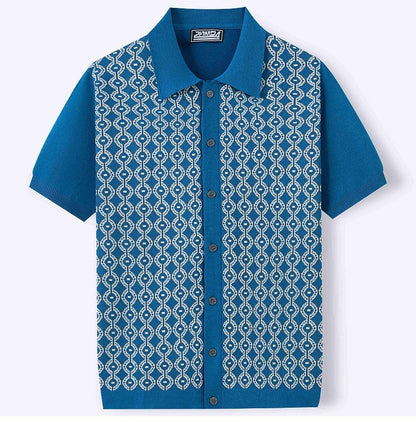 Camisa polo hombre tejido jacquard diseño geométrico - Esteban