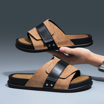 Sandalias para hombre de piel sintética cruzada diseño cómodo - Mateo
