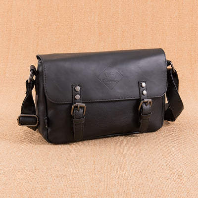Bolso bandolera para hombre cuero sintético hebillas vintage - Mateo