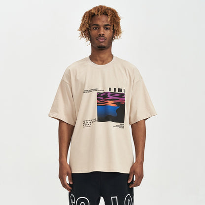 Camiseta oversize hombre algodón estampado gráfico - Joel