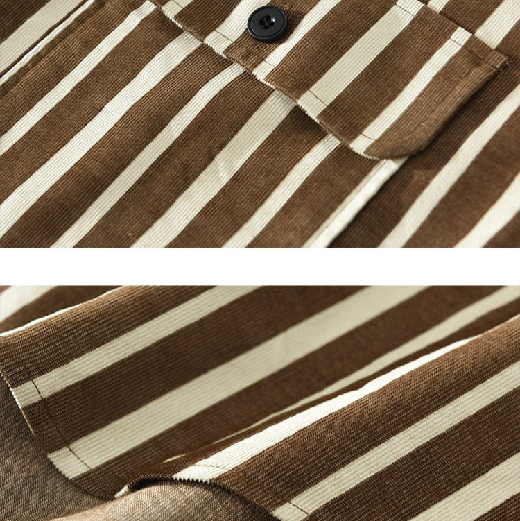 Camisa casual para hombre de algodón a rayas estilo relajado - Damián