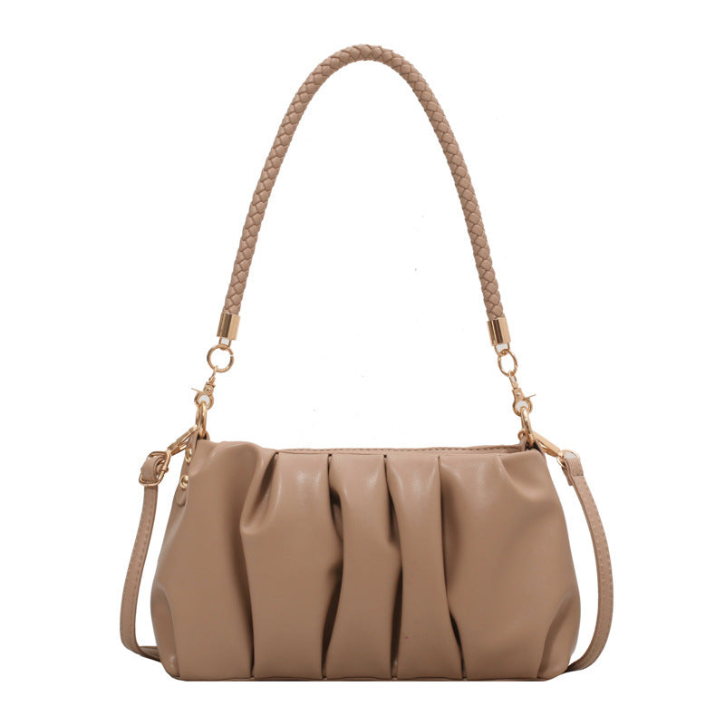 Bolso de hombro suave con pliegues – Evelina