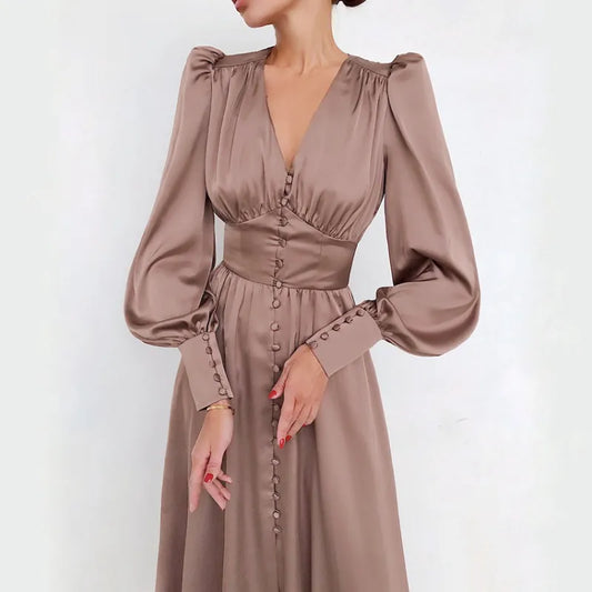 Jena - Vestido entallado con mangas farol