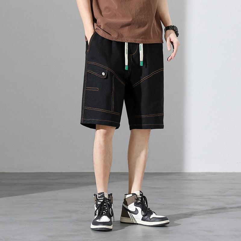 Pantalón corto para hombre costuras contrastantes estilo urbano - Mateo