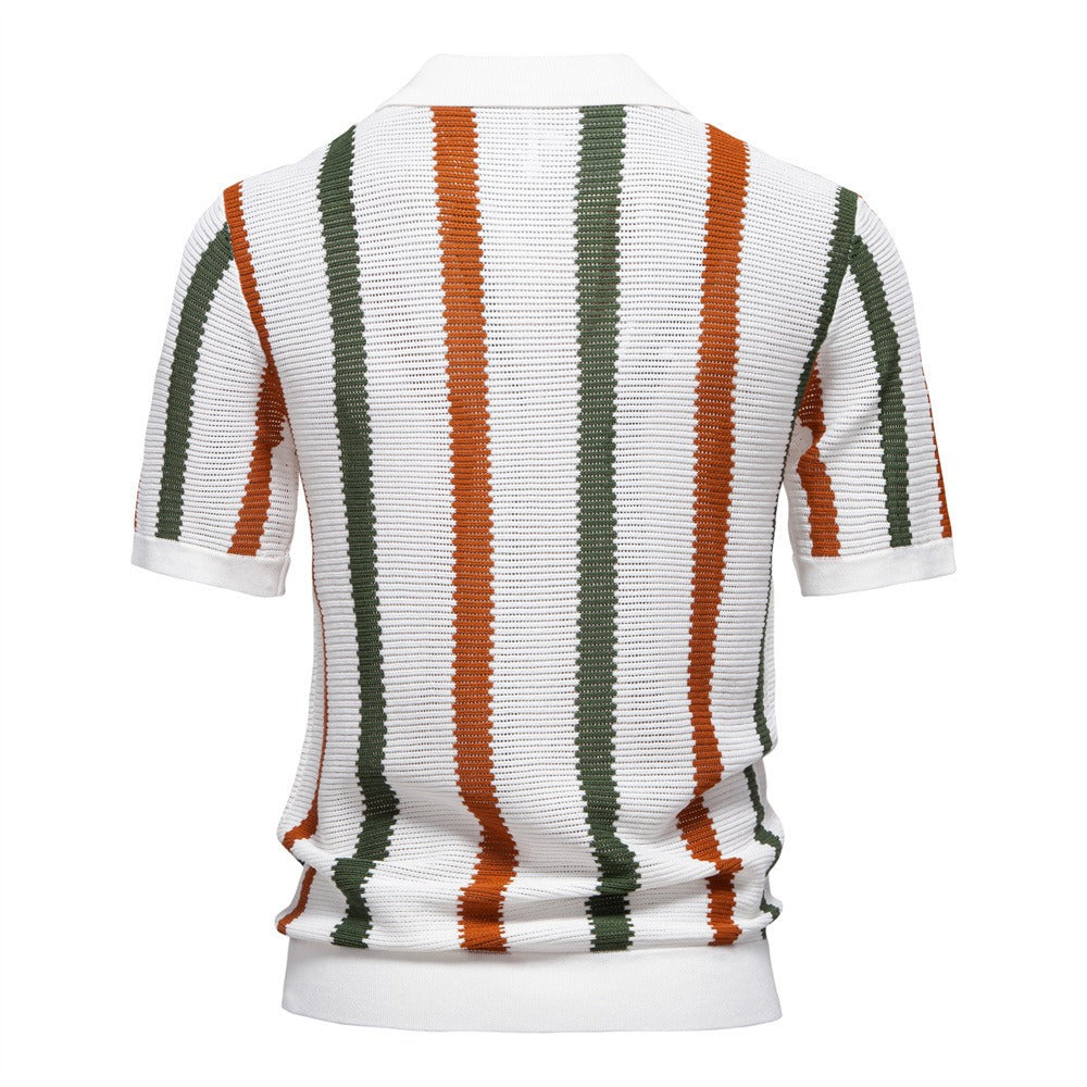 Camisa polo hombre punto acanalado rayas verticales - Álvaro