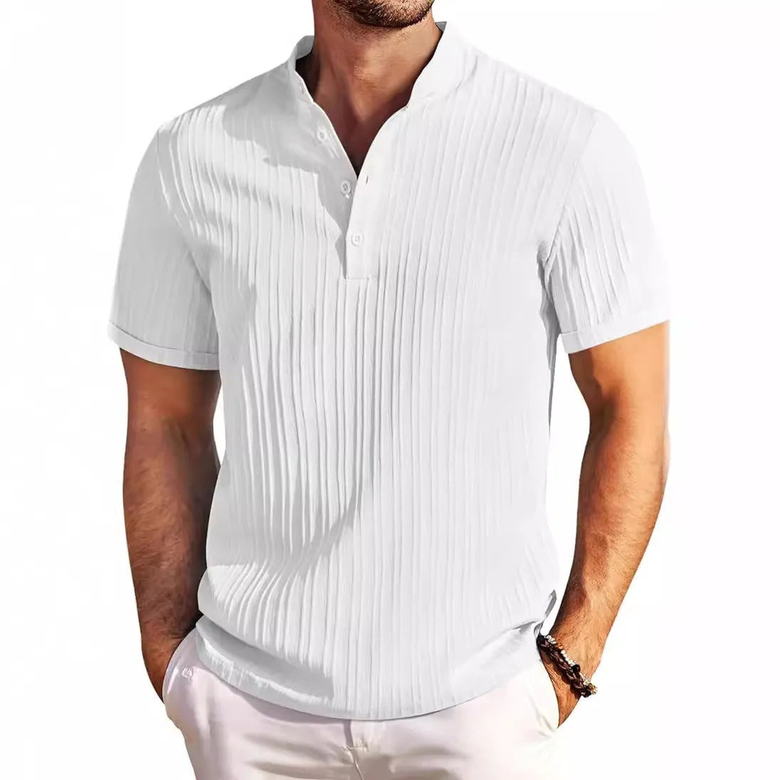 Camisa para hombre cuello mao estilo casual - Daniel