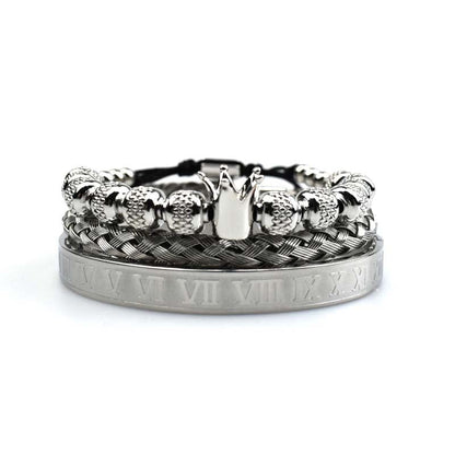 Pulsera hombre diseño corona imperial estilo romano - Magnus