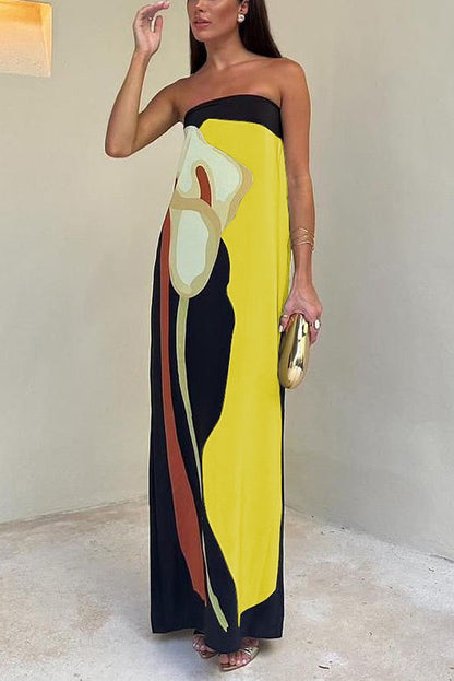 Semma - Maxi sin hombros con estampado floral