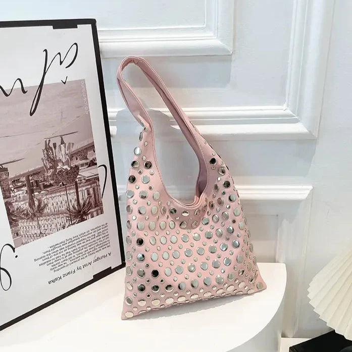 Bolso de hombro con detalles metálicos - Mariela