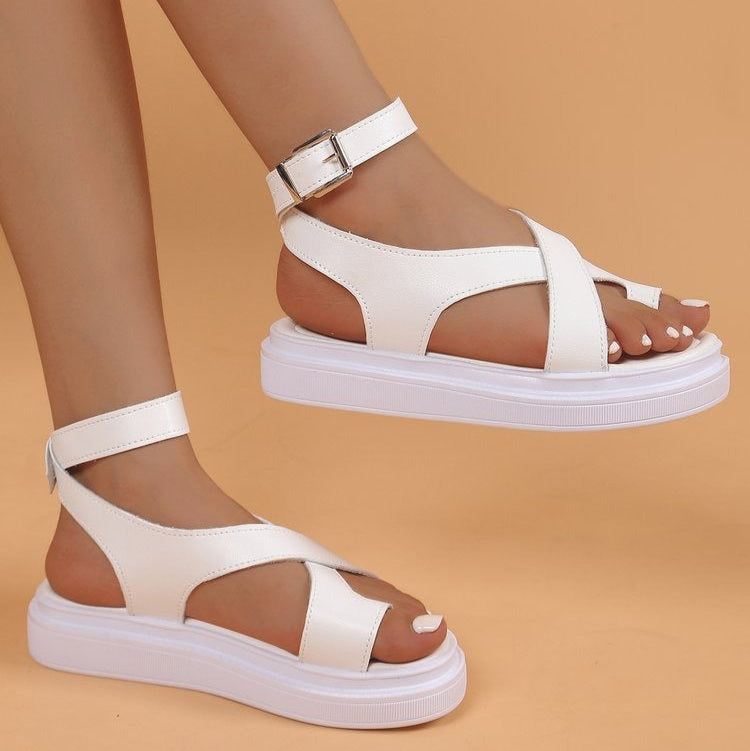 Sandalias para mujer de tiras cruzadas sintéticas suela plataforma - Estela