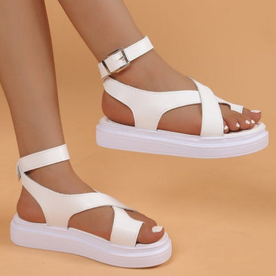Sandalias para mujer de tiras cruzadas sintéticas suela plataforma - Estela