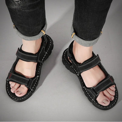 Sandalias casuales hombre tiras ajustables negras - Hanoi