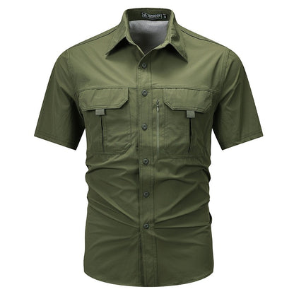 Camisa manga corta hombre poliéster técnico estilo utilitario - Mateo