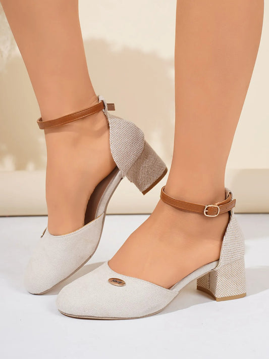 Zapatos de tacón para mujer con punta cerrada en ante - Emilia