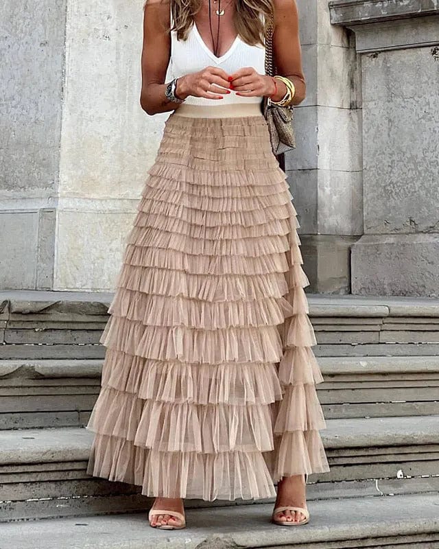 Eva - Falda de capas con volantes