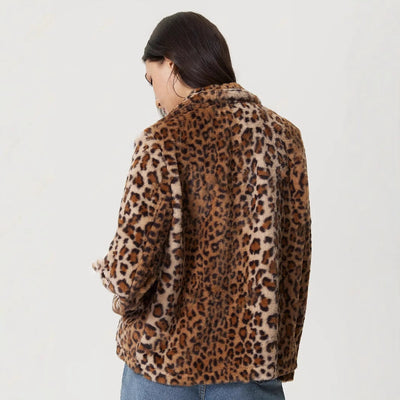 Abrigo con solapa estampado leopardo - Mireille