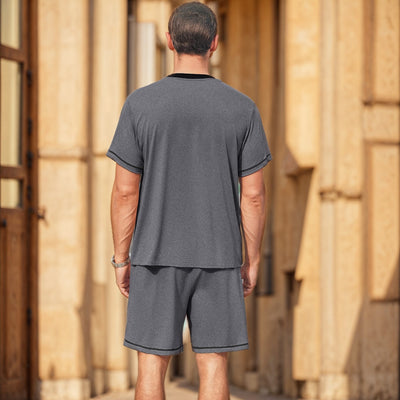 Conjunto casual hombre algodón ligero cuello en V - Marcos