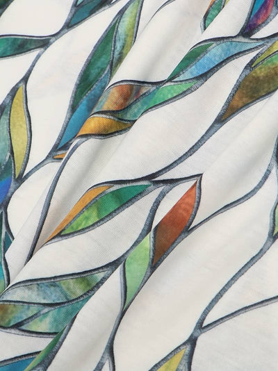 Abrielle - Vestido con escote en V y motivo de hojas