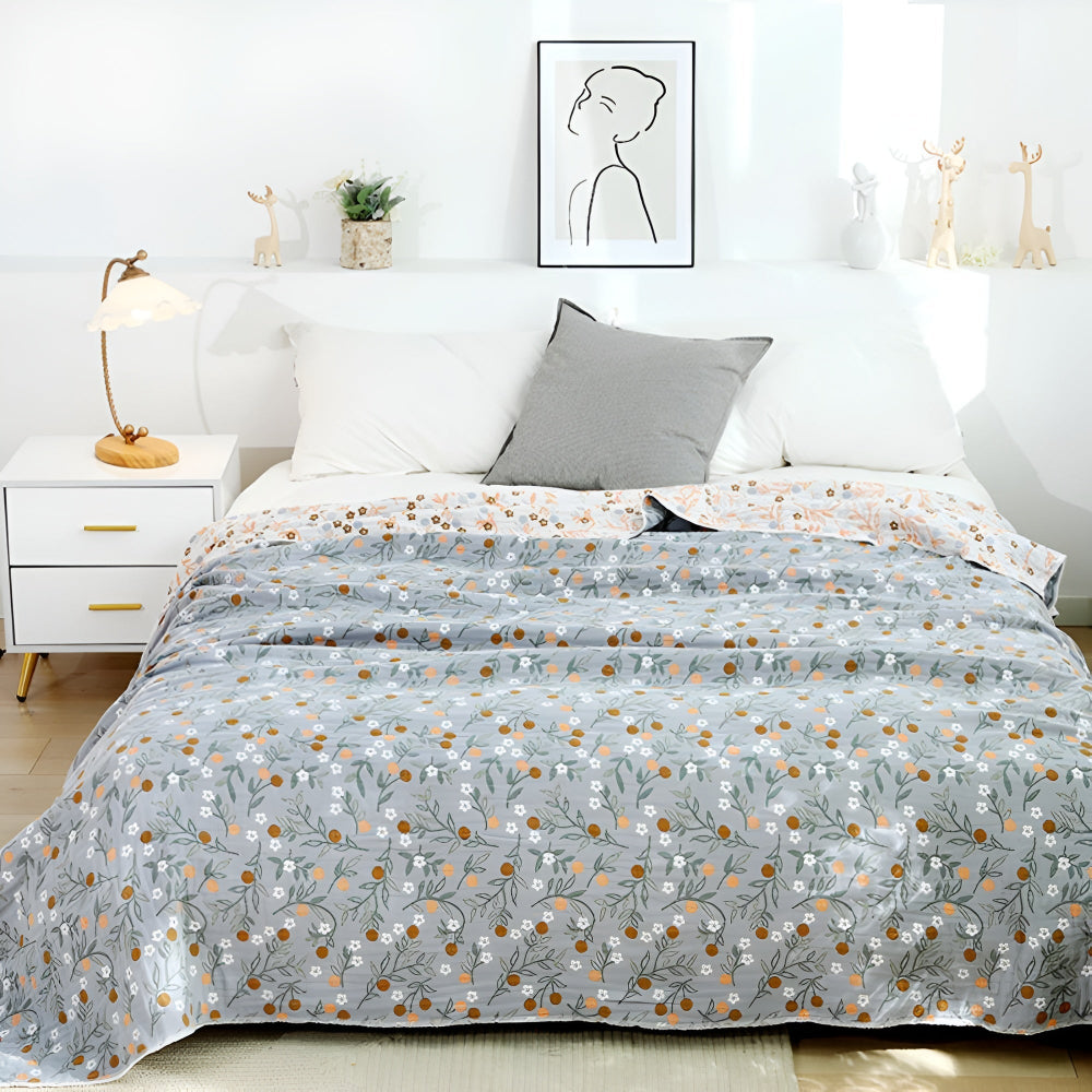 Colcha de algodón reversible