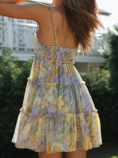 Georgina - Minivestido de gasa con volantes