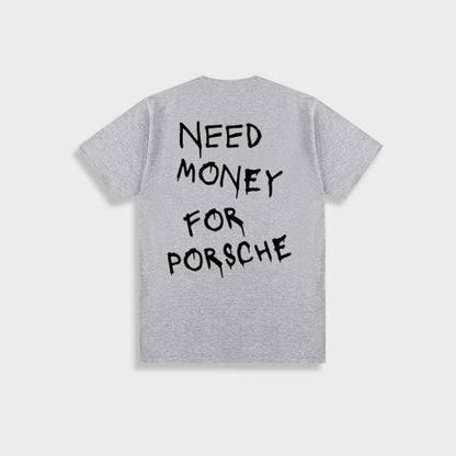 Marlon - Camiseta de algodón vintage para hombre "Need Money For Porsche