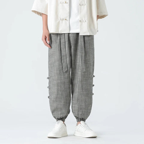 Gino - Elegantes pantalones de verano de algodón y lino para hombre