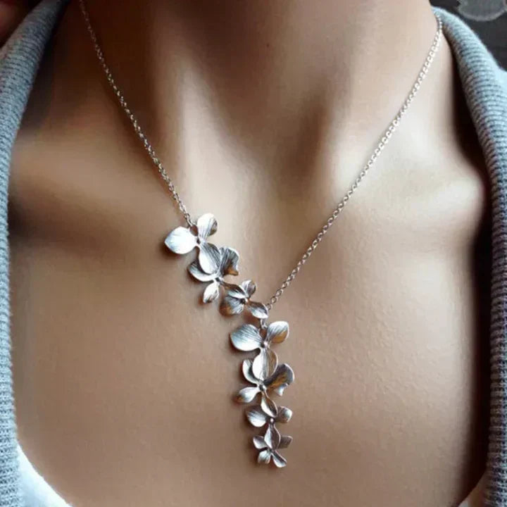 Collar Mujer Plata Floral Vintage - Renate