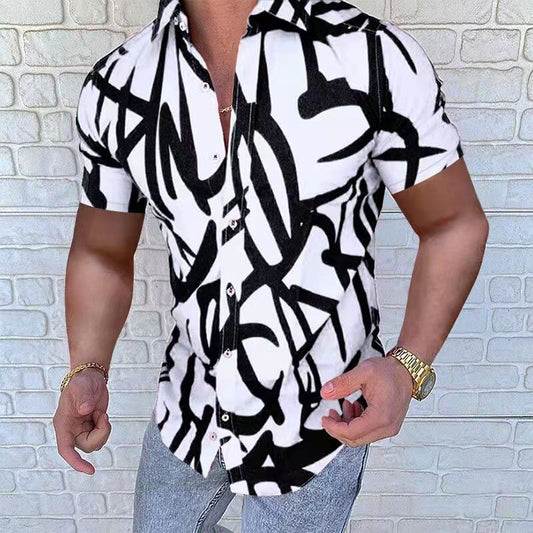 Camiseta de manga corta para hombre con un fresco estampado abstracto