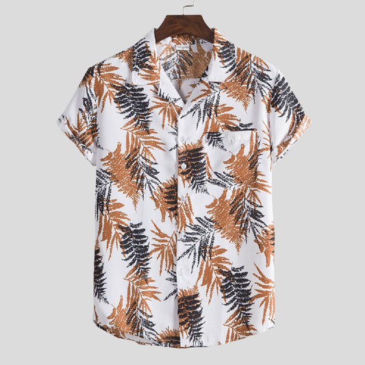 Elegante camisa de manga corta para hombre con un fresco diseño floral