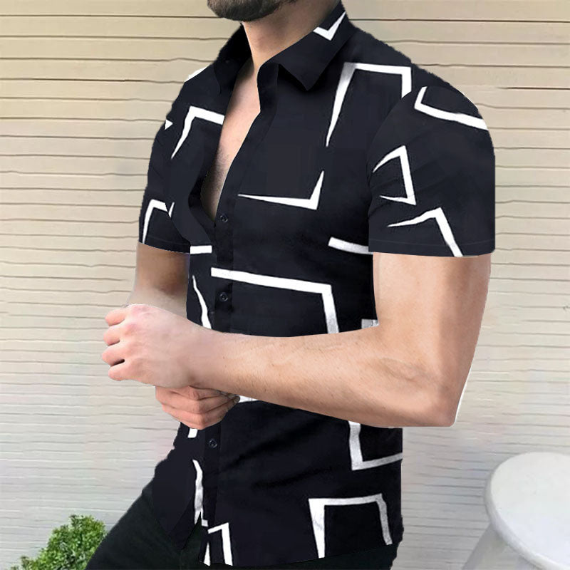 Camiseta de manga corta para hombre con estampado abstracto