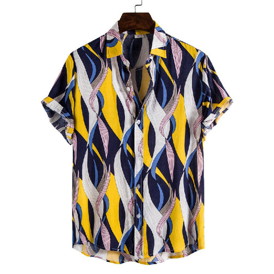 Cómoda camisa de vacaciones para hombre con diseño bohemio