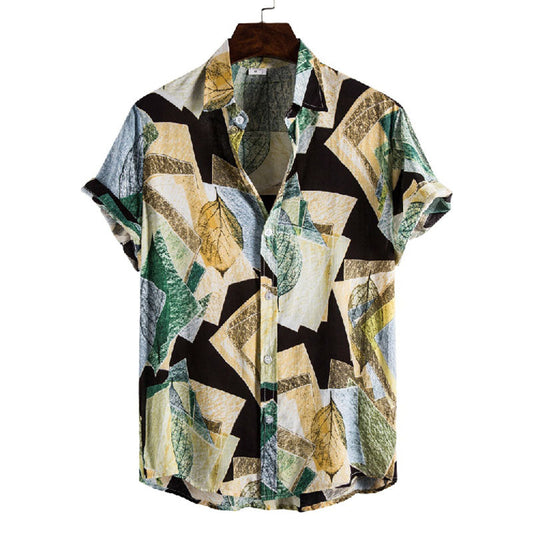 Camisa de fiesta con estampado abstracto para hombre