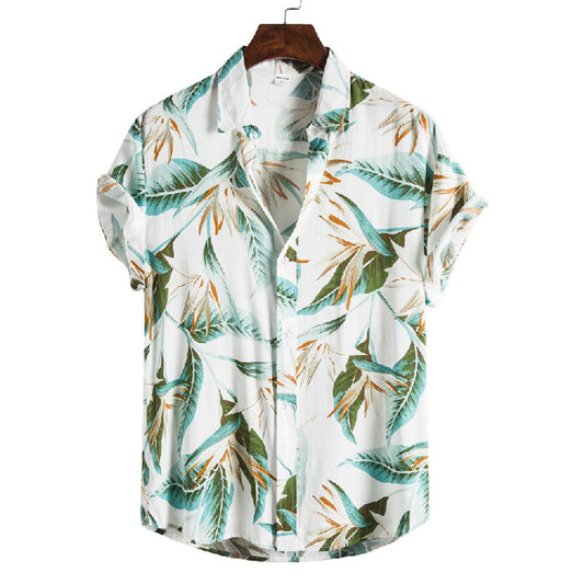 Camisa casual de vacaciones con estampado para hombre